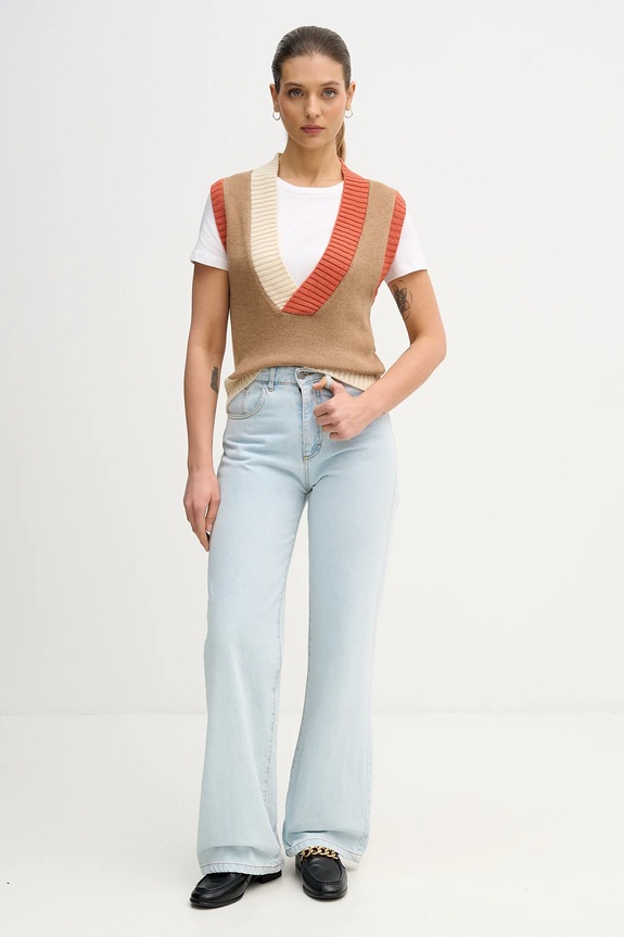 Жилет с добавлением шерсти United Colors of Benetton 16YCE403M бежевый AW25