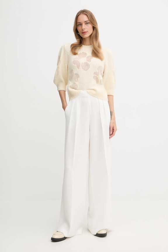 Pulover s dodatkom vune United Colors of Benetton 18L4E10EV bež AW25