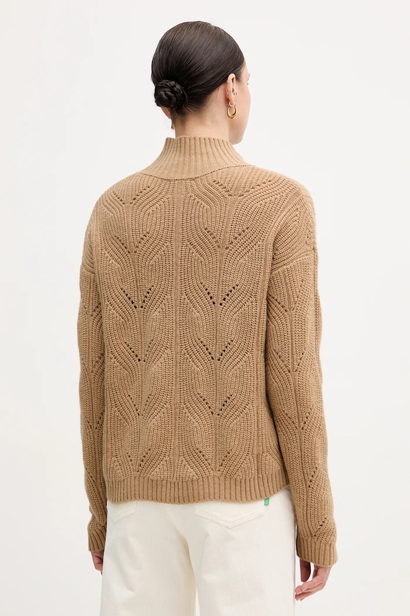 Odjeća Pulover s dodatkom vune United Colors of Benetton 1FDFD10F2 bež