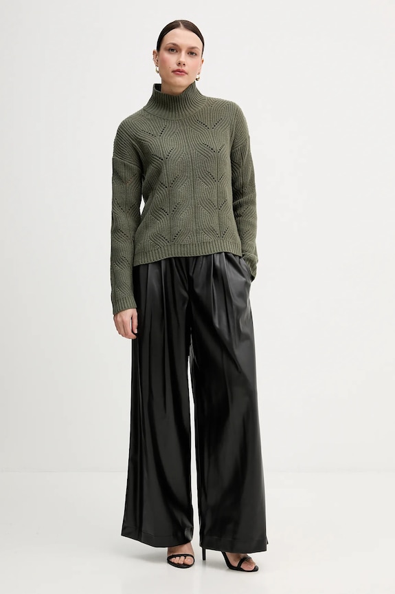 Pulover s dodatkom vune United Colors of Benetton 1FDFD10F2 zelena AW25