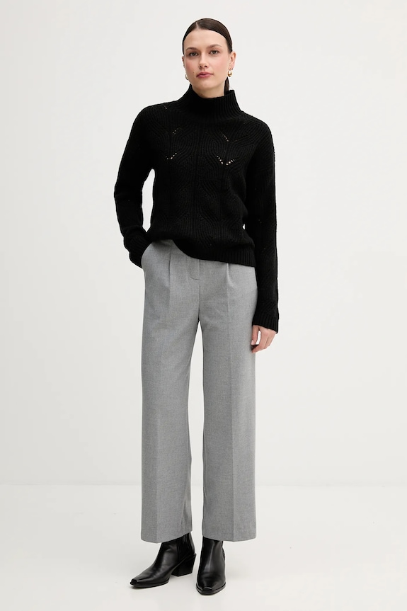 Πουλόβερ με προσθήκη μαλλιού United Colors of Benetton 1FDFD10F2 μαύρο AW25