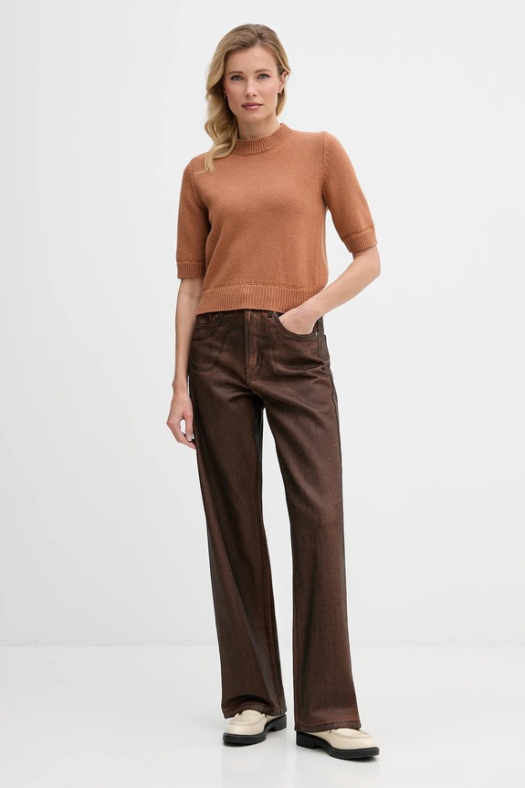Пуловер с вълна United Colors of Benetton 1KRBD2047 кафяв AW25
