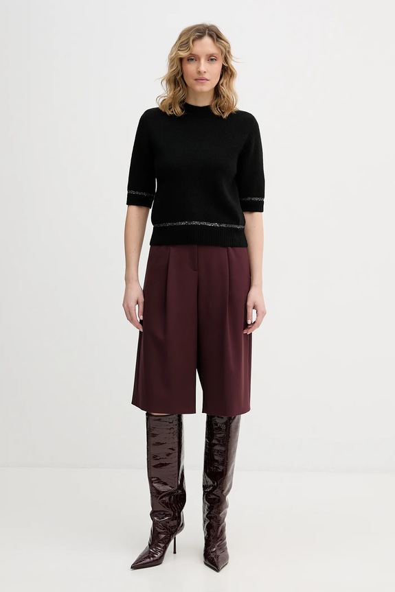 Πουλόβερ με προσθήκη μαλλιού United Colors of Benetton 1KRBD2047 μαύρο AW25