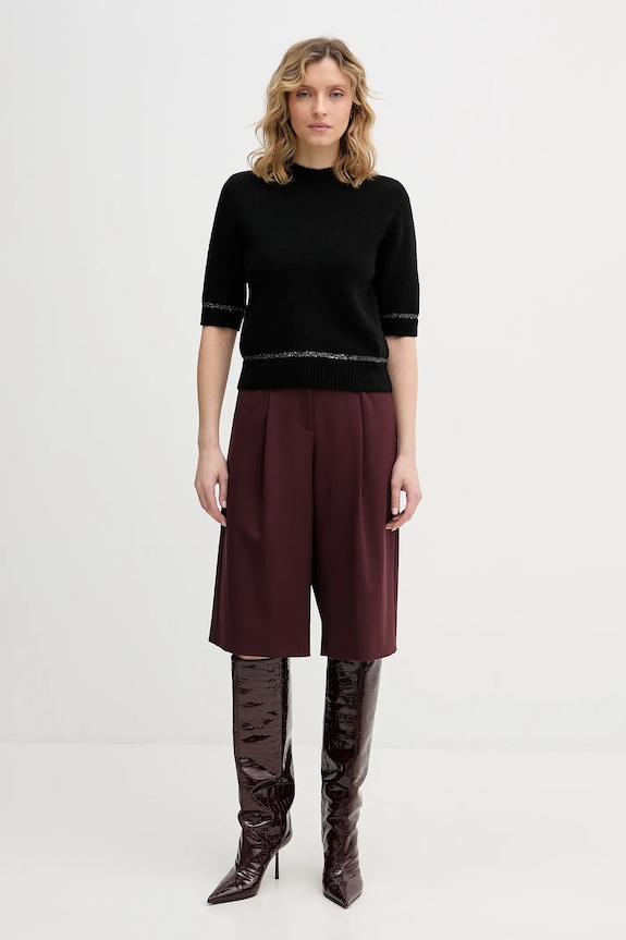 Πουλόβερ με προσθήκη μαλλιού United Colors of Benetton 1KRBD2047 μαύρο AW25