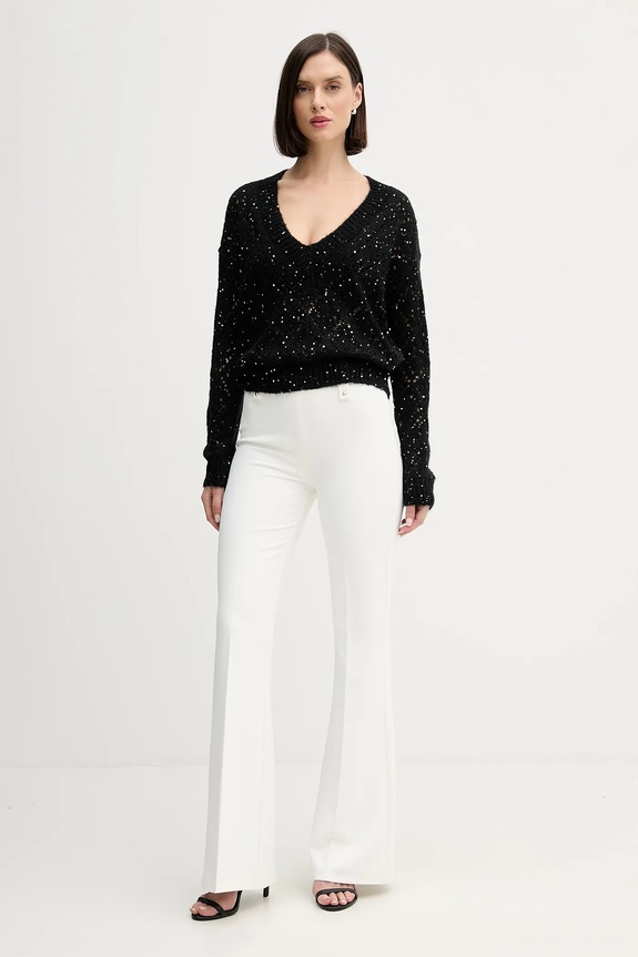 United Colors of Benetton pulover din amestec de lână 1LPRD403G negru AW25