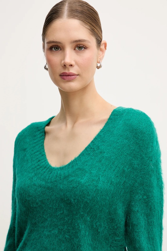 United Colors of Benetton pulover din amestec de mohair verde 1VAAD10EX