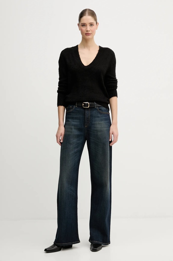 United Colors of Benetton sweter z dodatkiem moheru 1VAAD10EX czarny AW25