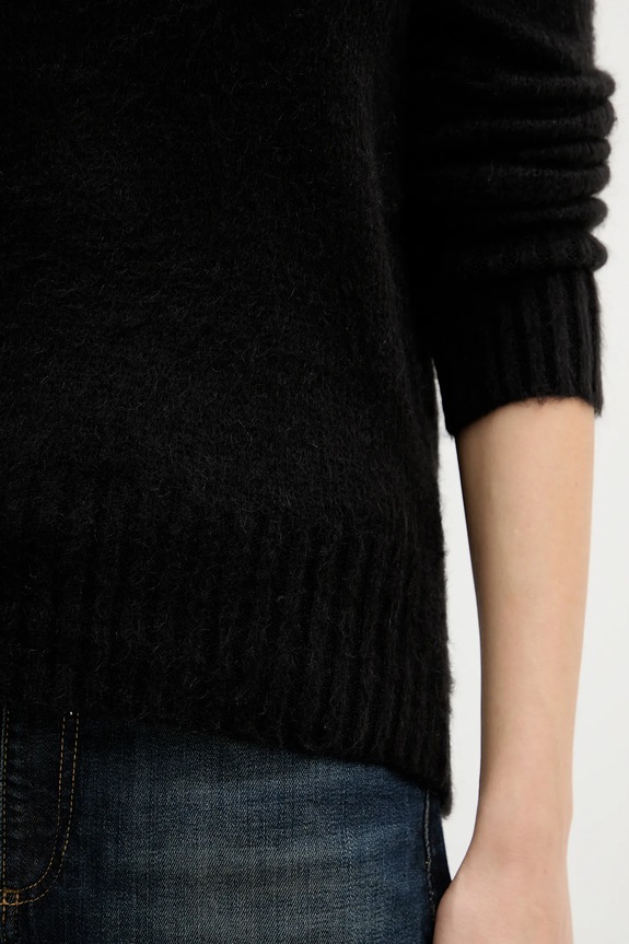 United Colors of Benetton sweter z dodatkiem moheru 1VAAD10EX czarny