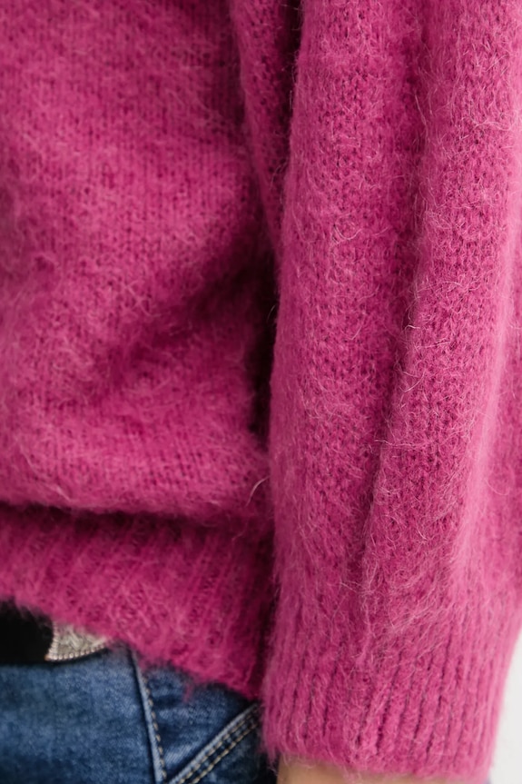 Pulover s dodatkom mohera United Colors of Benetton 1VAAD10F4 roza