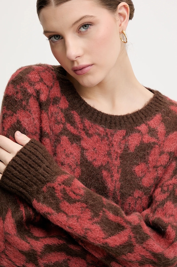 United Colors of Benetton sweter z dodatkiem moheru brązowy 1VAAE10F3