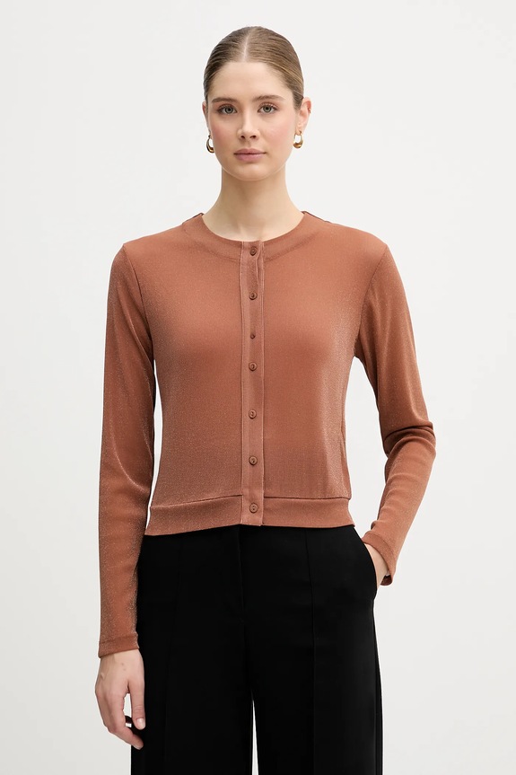 United Colors of Benetton cardigan subtiri maro 33UXD500Y