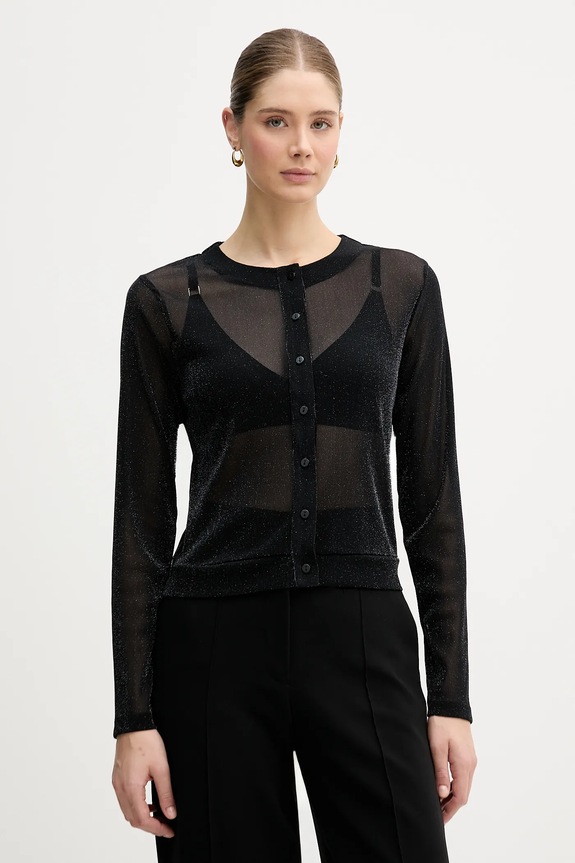 United Colors of Benetton cardigan subtiri negru 33UXD500Y