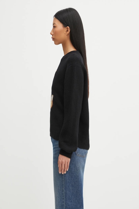 Maison Kitsuné wool blend jumper Dressed Fox Intarsia Wool PW00812KH0002 black AW25
