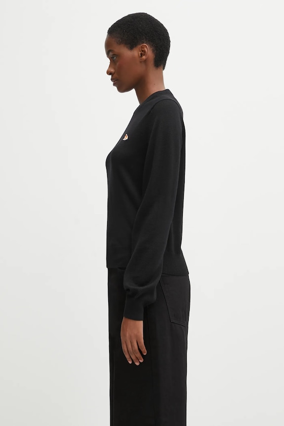 Maison Kitsuné woolen jumper Baby Fox Merino Regular PW00801KT1181 black AW25