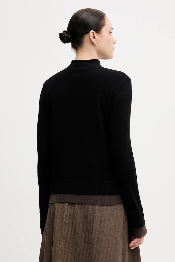 Πουλόβερ με προσθήκη μαλλιού Sisley 122WL202B μαύρο AW25