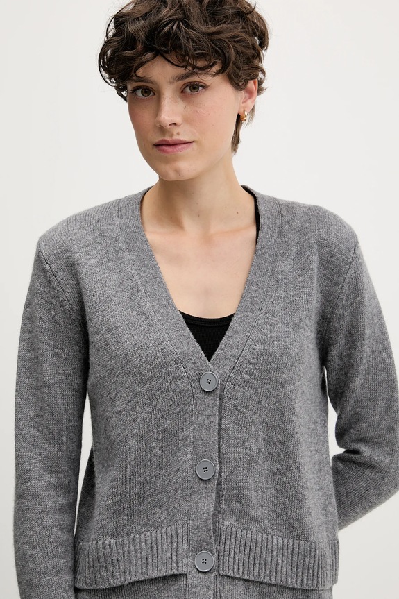 Sisley kardigan z dodatkiem wełny szary 122WL602S