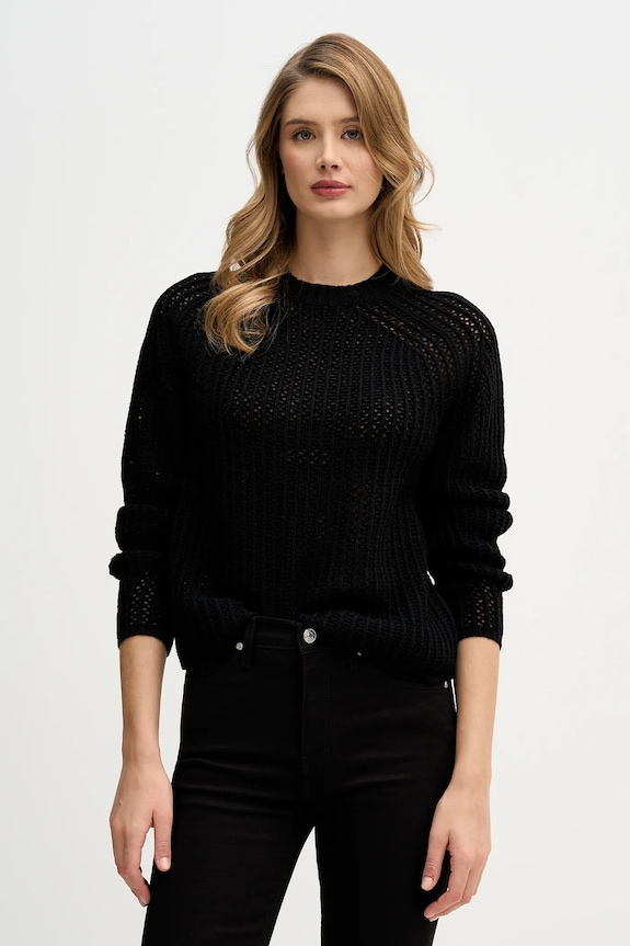 Sisley pulover din amestec de lână grosime medie negru 1WBZL106W