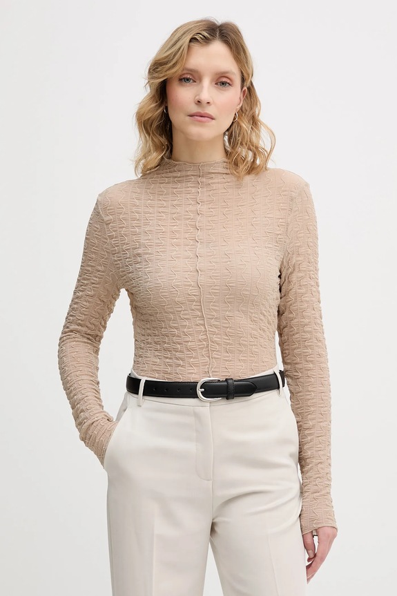 Μπλουζάκι Sisley slim μπεζ 3ELRL108B