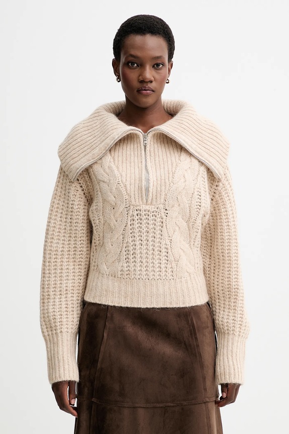 IRO maglione con lana melange beige WM12SWANA