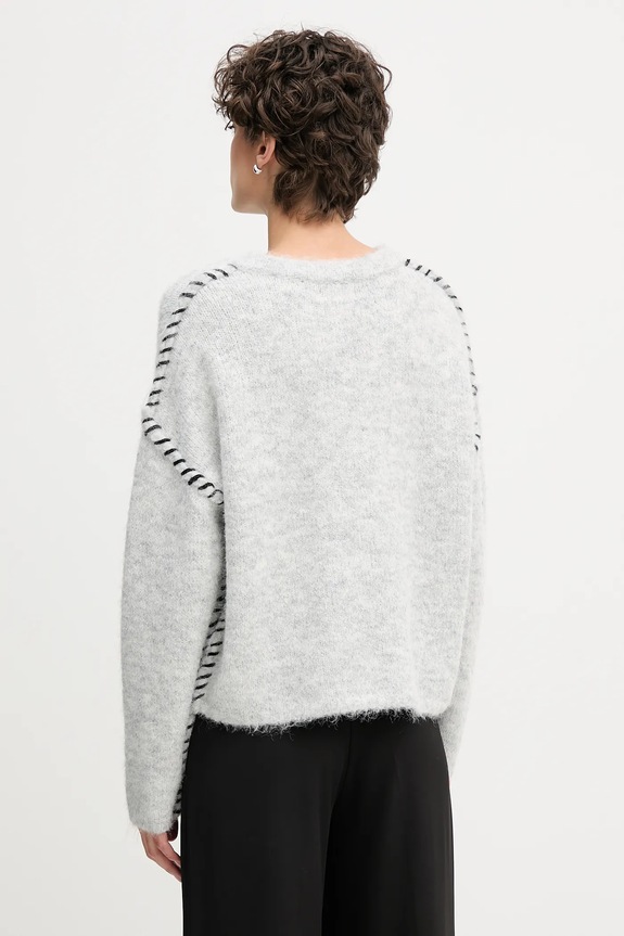 Sandro Ferrone sweter z domieszką wełny S87YBFGAL szary AW25
