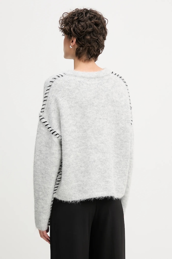 Sandro Ferrone sweter z domieszką wełny S87YBFGAL szary AW25