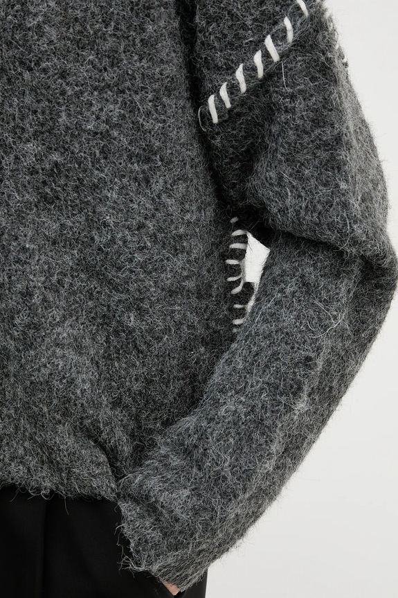 Sandro Ferrone sweter z domieszką wełny S87YBFGAL szary