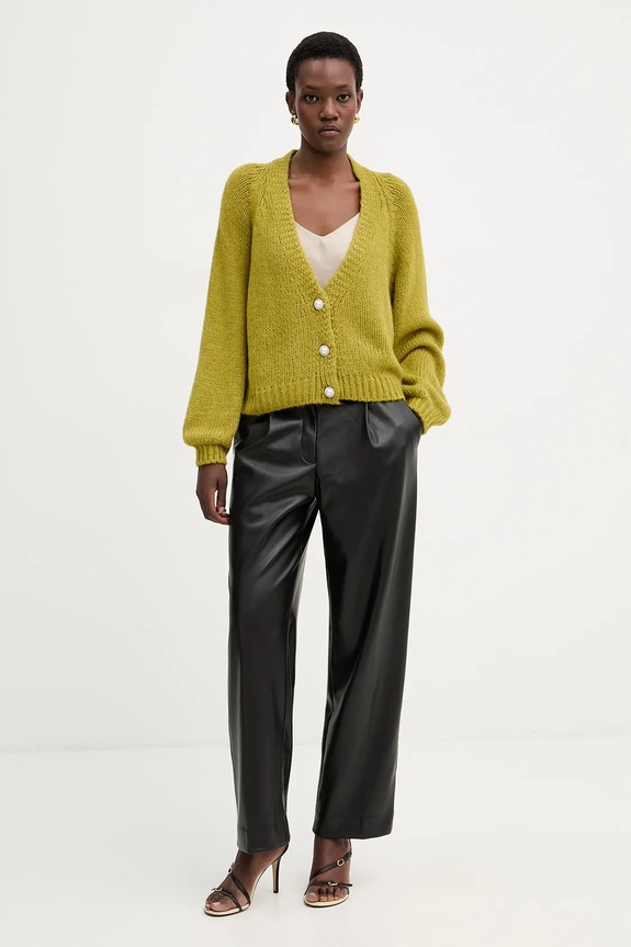 Haveone cardigan con aggiunta di lana JIT.P021 verde AW25