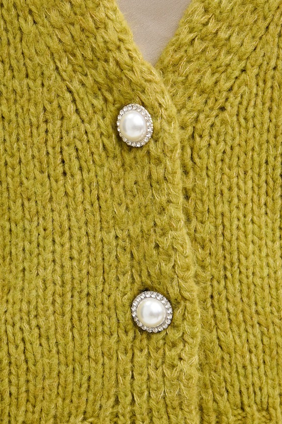 Haveone cardigan con aggiunta di lana JIT.P021 verde