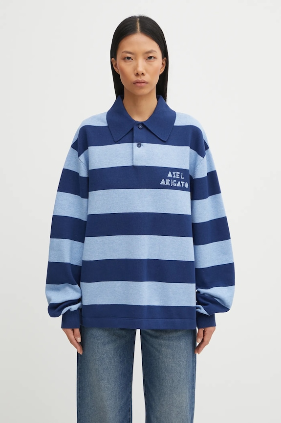 Axel Arigato maglione con lana Frey Polo colletto abbottonato blu A3315001