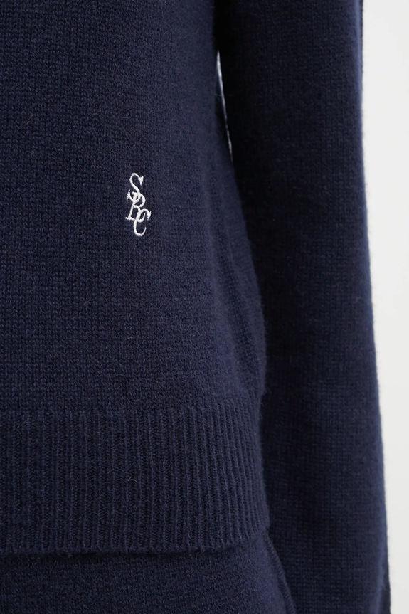 Вовняний светр Sporty & Rich SRC Cashmere темно-синій WS01264302BL106