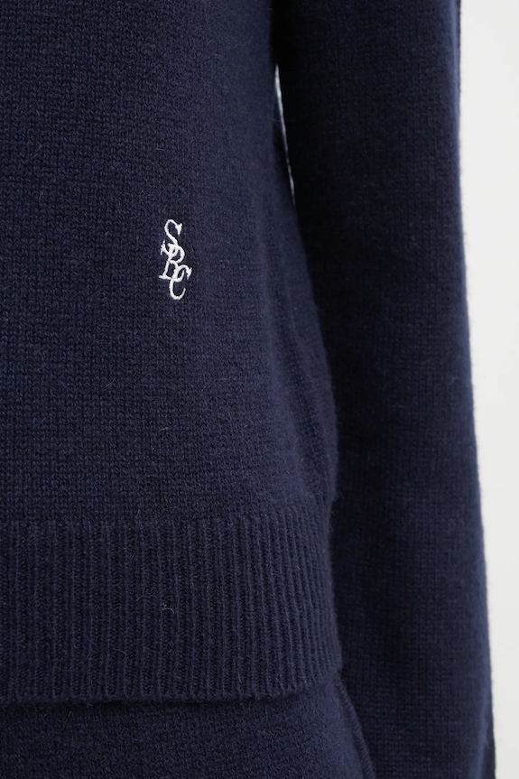 Шерстяной свитер Sporty & Rich SRC Cashmere тёмно-синий WS01264302BL106
