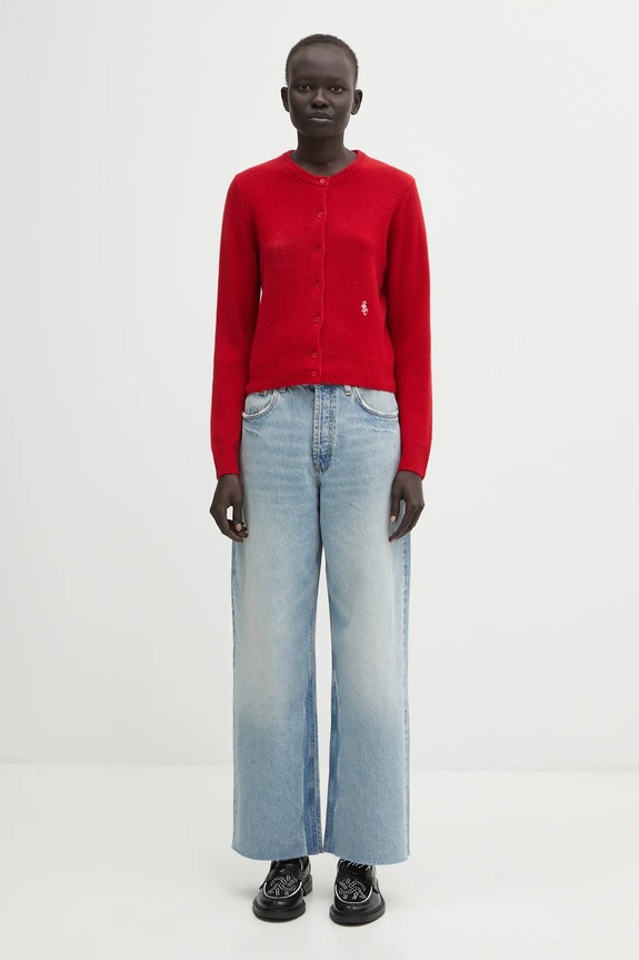 Sporty & Rich woolen cardigan SRC Cashmere WS07364302RE15 red