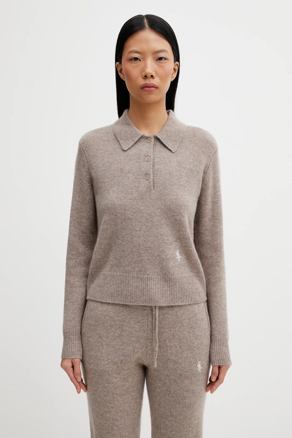 Шерстяной свитер Sporty & Rich SRC Cashmere шерсть бежевый WS07466302BE24