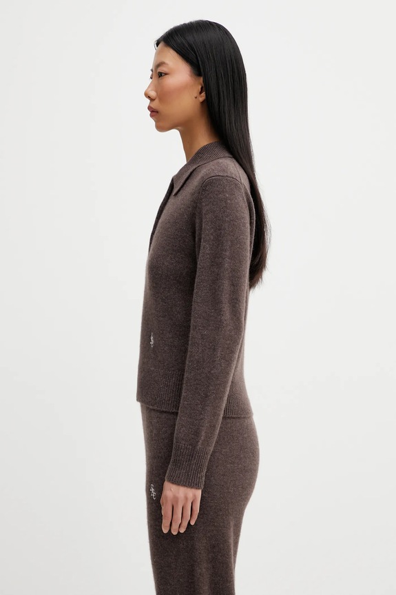 Шерстяной свитер Sporty & Rich SRC Cashmere WS07466302BR27 коричневый AW25
