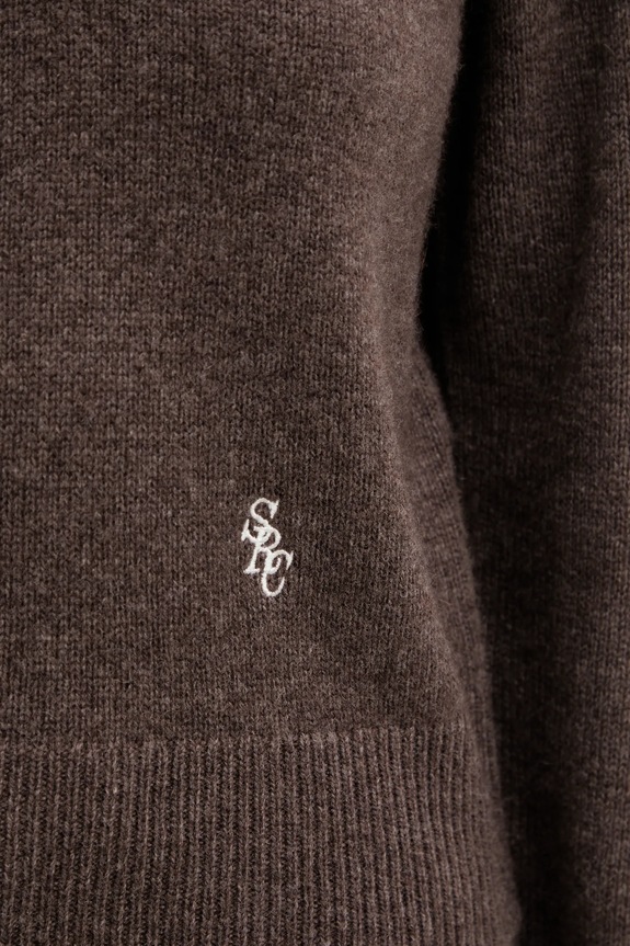 Шерстяной свитер Sporty & Rich SRC Cashmere коричневый WS07466302BR27