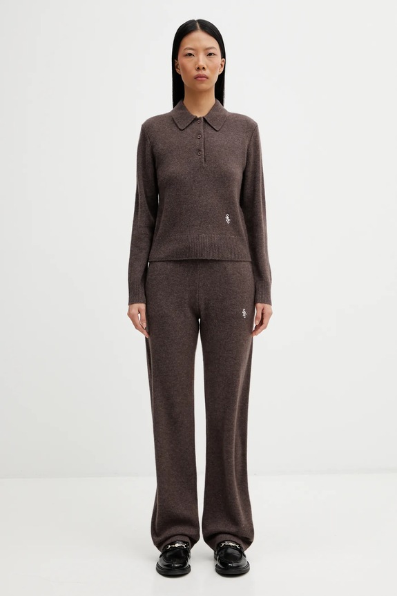 Шерстяной свитер Sporty & Rich SRC Cashmere WS07466302BR27 коричневый