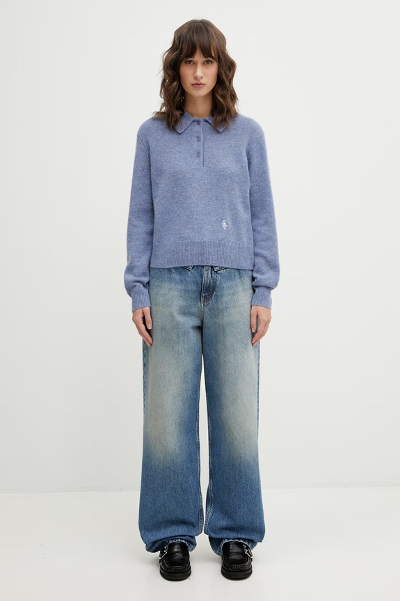 Sporty & Rich woolen jumper SRC Cashmere WS07466302BL11 blue