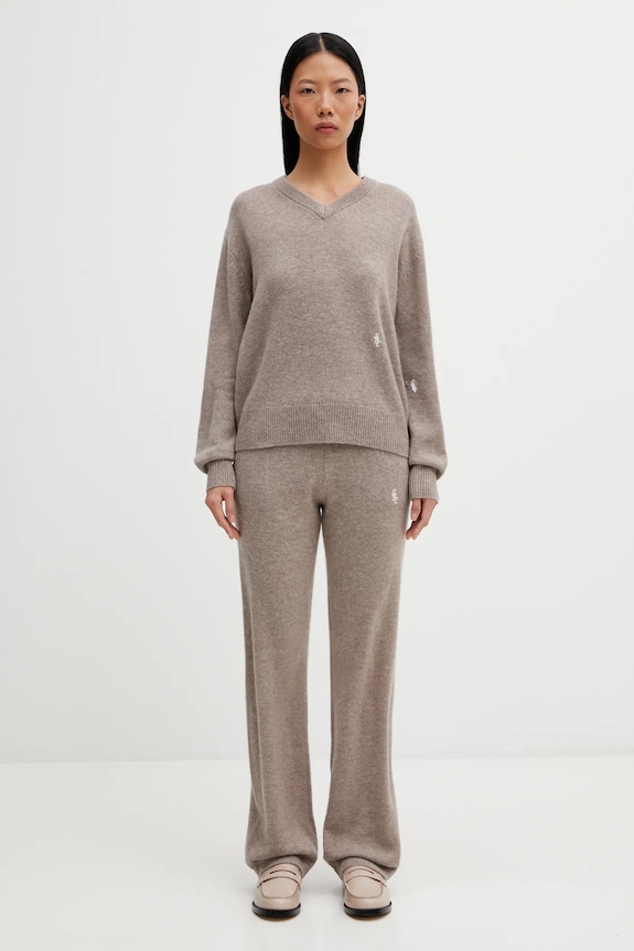 Свитер с добавлением шерсти Sporty & Rich SRC Cashmere WS07666302BE24 бежевый