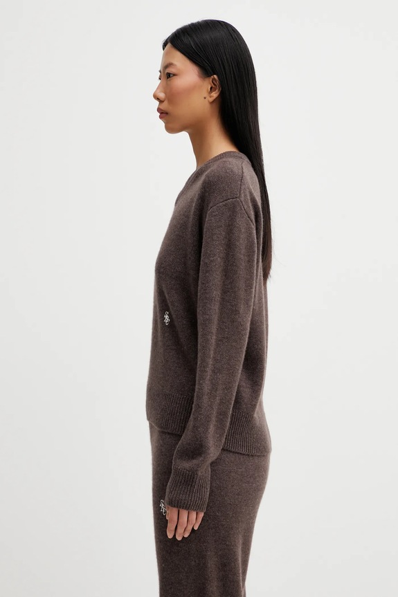 Шерстяной свитер Sporty & Rich SRC Cashmere WS07666302BR27 коричневый AW25