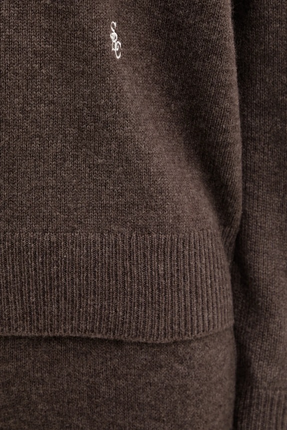 Шерстяной свитер Sporty & Rich SRC Cashmere коричневый WS07666302BR27