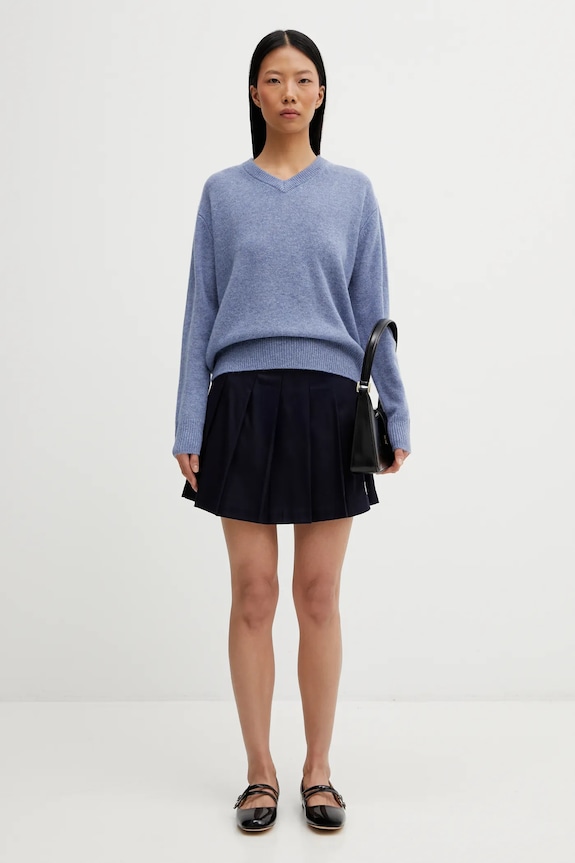 Шерстяной свитер Sporty & Rich SRC Cashmere WS07666302BL11 голубой