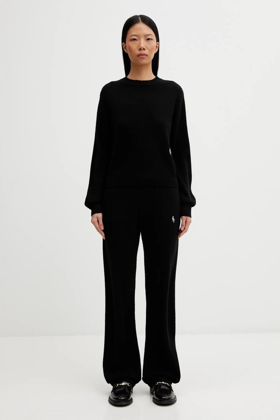 Шерстяной свитер Sporty & Rich SRC Cashmere WS01267302BA01 чёрный