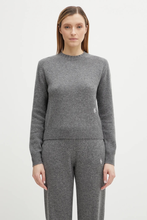 Sporty & Rich woolen jumper SRC Cashmere fine-knit gray WS01267302GY22