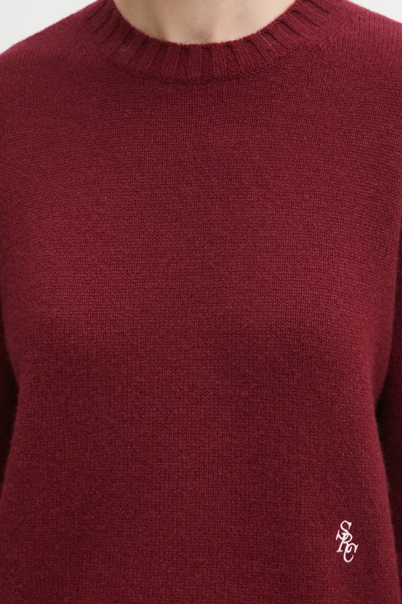 Вовняний светр Sporty & Rich SRC Cashmere бордо WS01262302RE10