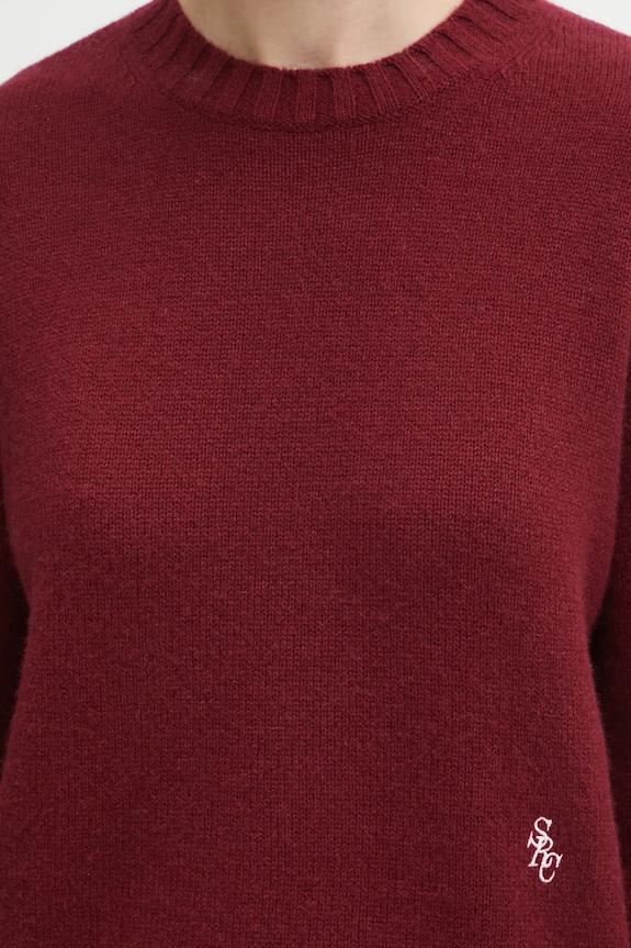 Вовняний светр Sporty & Rich SRC Cashmere бордо WS01262302RE10
