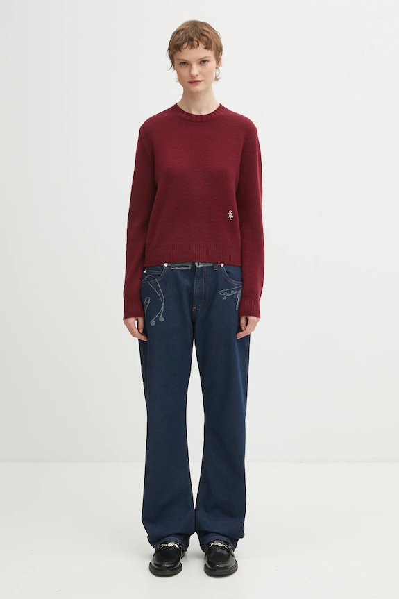 Вовняний светр Sporty & Rich SRC Cashmere WS01262302RE10 бордо