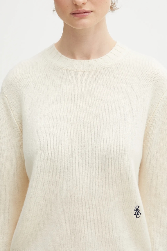 Вовняний светр Sporty & Rich SRC Cashmere бежевий WS01262302WH37