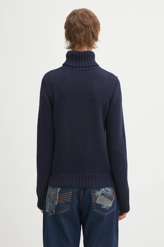 Одяг Бавовняний светр Sporty & Rich S&R Nautical Knitted WS07263178BL106 темно-синій