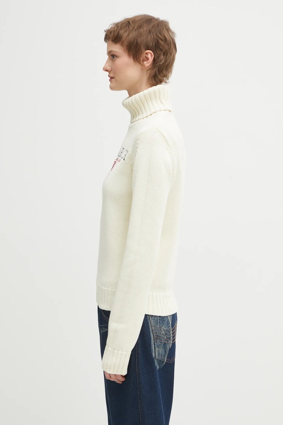Бавовняний светр Sporty & Rich S&R Nautical Knitted WS07263178WH37 бежевий AW25
