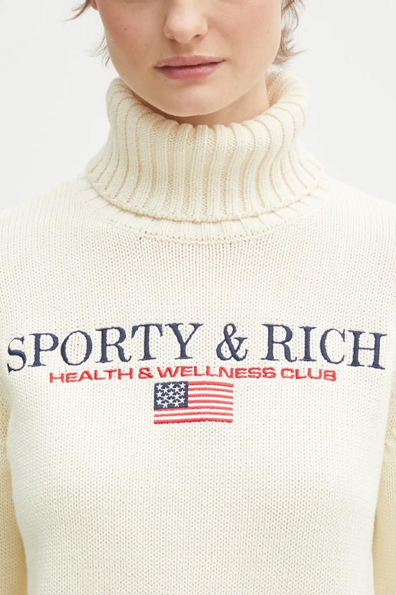 Бавовняний светр Sporty & Rich S&R Nautical Knitted бежевий WS07263178WH37